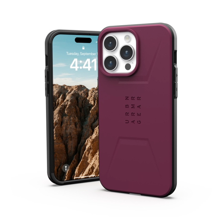 Urban Armor Gear iPhone 15 Pro Max Civilian Magsafe - Bordeaux in the group SMARTPHONE & TABLETS / Phone cases / Apple / iPhone 15 at TP E-commerce Nordic AB (C59816)