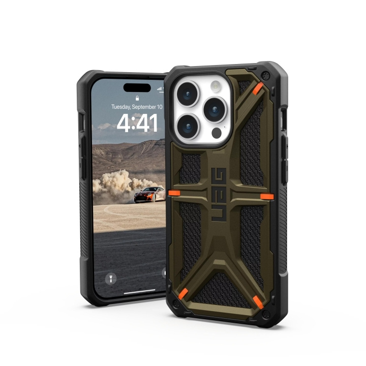 Urban Armor Gear iPhone 15 Pro Monarch - Kevlar Element Green in the group SMARTPHONE & TABLETS / Phone cases / Apple / iPhone 15 at TP E-commerce Nordic AB (C59821)