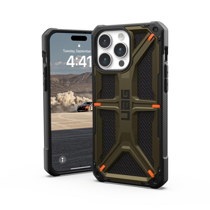 Urban Armor Gear iPhone 15 Pro Max Monarch - Kevlar Element Green in the group SMARTPHONE & TABLETS / Phone cases / Apple / iPhone 15 at TP E-commerce Nordic AB (C59822)