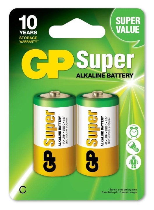GP Super Alkaline C 2 Pack (B) in the group HOME ELECTRONICS / Batteries & Chargers / Batteries / Other at TP E-commerce Nordic AB (C59988)