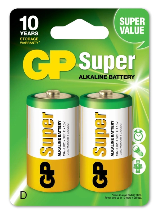 GP Super Alkaline D 2 Pack (B) in the group HOME ELECTRONICS / Batteries & Chargers / Batteries / Other at TP E-commerce Nordic AB (C59990)
