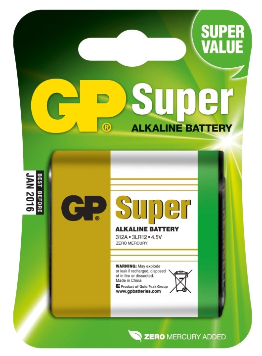 GP Super Alkaline 4,5V 1 Pack (B) in the group HOME ELECTRONICS / Batteries & Chargers / Batteries / Other at TP E-commerce Nordic AB (C59992)