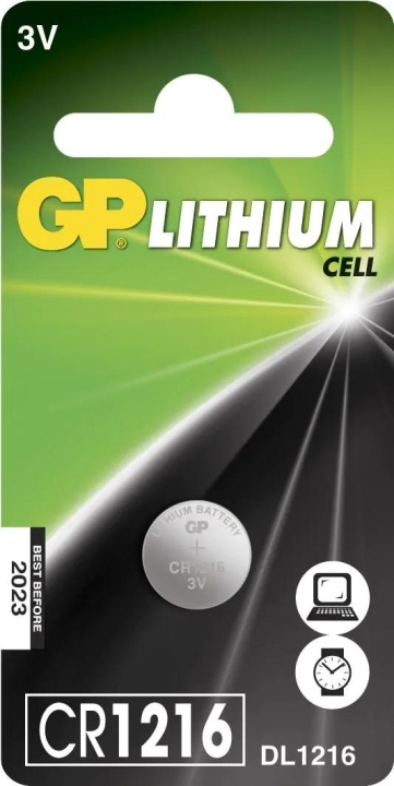 GP CR1216 Lithium Coin, 1 Pack (B) in the group HOME ELECTRONICS / Batteries & Chargers / Batteries / Button cell at TP E-commerce Nordic AB (C59998)