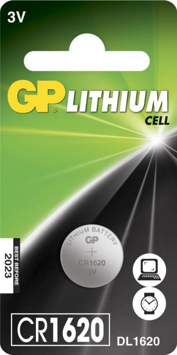 GP CR1620 Lithium Coin 1 Pack (B) in the group HOME ELECTRONICS / Batteries & Chargers / Batteries / Button cell at TP E-commerce Nordic AB (C60001)