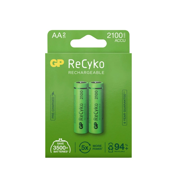 GP ReCyko NiMH 2100mAh AA 2 Pack (PB) in the group HOME ELECTRONICS / Batteries & Chargers / Rechargable batteries / AA at TP E-commerce Nordic AB (C60008)