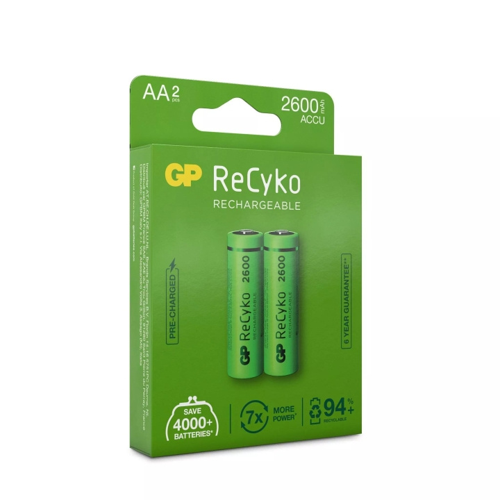 GP ReCyko NiMH 2600mAh AA 2 PK (PB) in the group HOME ELECTRONICS / Batteries & Chargers / Rechargable batteries / AA at TP E-commerce Nordic AB (C60009)