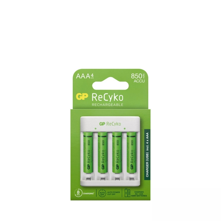GP ReCyko standard Charger w/4xAAA 850mAh (PB) in the group HOME ELECTRONICS / Batteries & Chargers / Rechargable batteries / AAA at TP E-commerce Nordic AB (C60013)