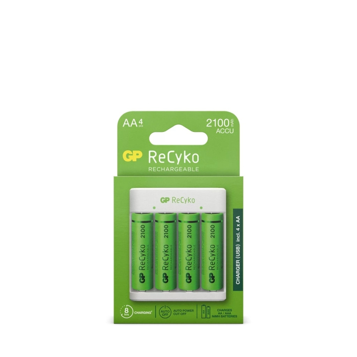 GP ReCyko standard Charger w/4xAA 2100mAh (PB) in the group HOME ELECTRONICS / Batteries & Chargers / Rechargable batteries / AA at TP E-commerce Nordic AB (C60014)