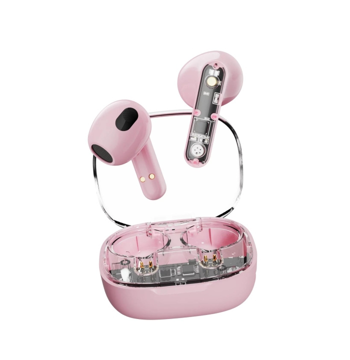 Streetz T150 TWS earphones, Transparent Pink in the group HOME ELECTRONICS / Audio & Picture / Headphones & Accessories / Headphones at TP E-commerce Nordic AB (C60044)