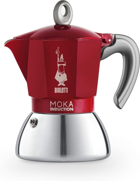 Bialetti Moka Induktion Röd, 4 koppar in the group HOME, HOUSEHOLD & GARDEN / Household appliances / Coffee makers and accessories / Drip coffee makers at TP E-commerce Nordic AB (C60124)