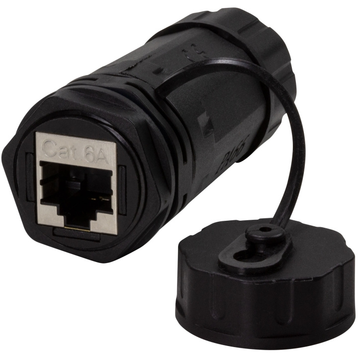 LogiLink CAT6A Skruvkoppling Utomhus 2 x RJ45 IP68 med kabelhylsa in the group COMPUTERS & PERIPHERALS / Computer cables / Network cables / Wall sockets at TP E-commerce Nordic AB (C60277)