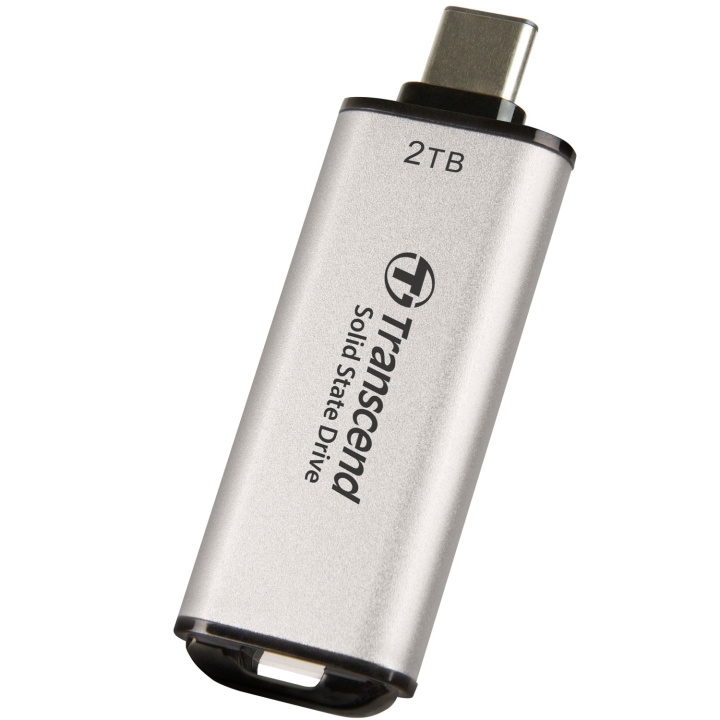 Transcend Portabel Mini SSD ESD300C USB-C 2TB 10Gbps (R1050/W950 Mb/s) Silver in the group COMPUTERS & PERIPHERALS / Computer accessories / External hard drives at TP E-commerce Nordic AB (C60279)