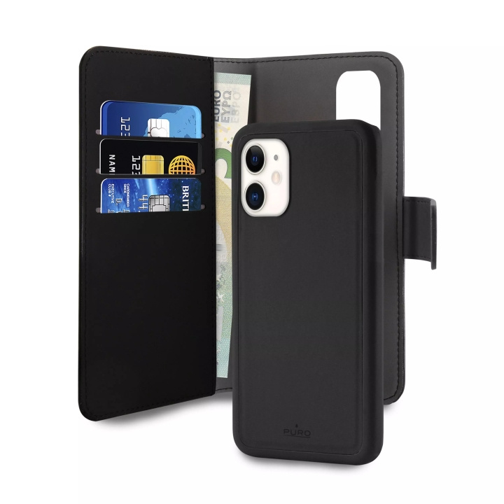 Puro iPhone 11, EcoLeather Wallet Detachable, black in the group SMARTPHONE & TABLETS / Phone cases / Apple / iPhone 11 / Wallet Case at TP E-commerce Nordic AB (C60590)