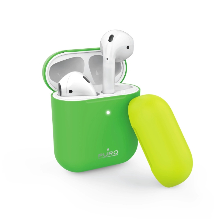 Puro Icon Fluo, Silicone Case för AirPods, Grön in the group HOME ELECTRONICS / Audio & Picture / Headphones & Accessories / Accessories at TP E-commerce Nordic AB (C60601)