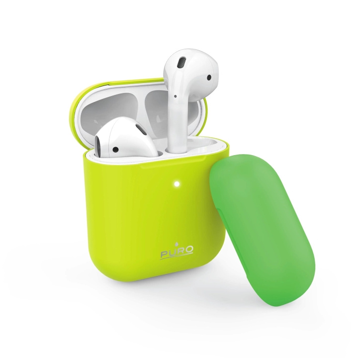 Puro Icon Fluo, Silicone Case för AirPods, Gul in the group HOME ELECTRONICS / Audio & Picture / Headphones & Accessories / Accessories at TP E-commerce Nordic AB (C60603)