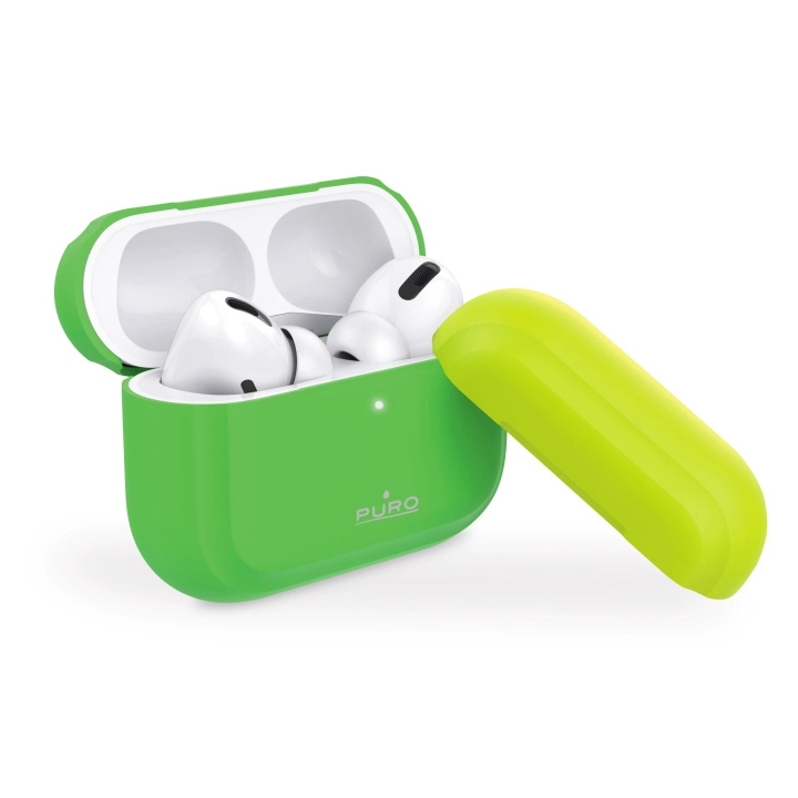 Puro Icon Fluo, Silicone Case för AirPods Pro, Grön in the group HOME ELECTRONICS / Audio & Picture / Headphones & Accessories / Accessories at TP E-commerce Nordic AB (C60604)