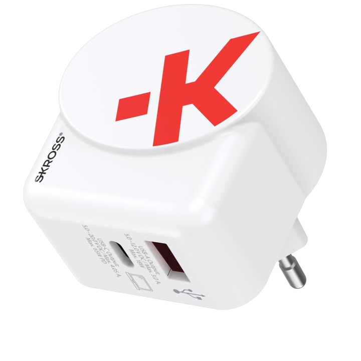 SKROSS EU USB Charger AC65PD - C to C cable included in the group HOME, HOUSEHOLD & GARDEN / Electricity & Lighting / Travel adapters at TP E-commerce Nordic AB (C60626)