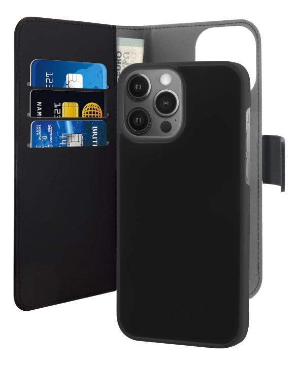 Puro iPhone 13 Pro Max EcoLeather Wallet Detach. black in the group SMARTPHONE & TABLETS / Phone cases / Apple / iPhone 13 Pro Max / Wallet Case at TP E-commerce Nordic AB (C60717)