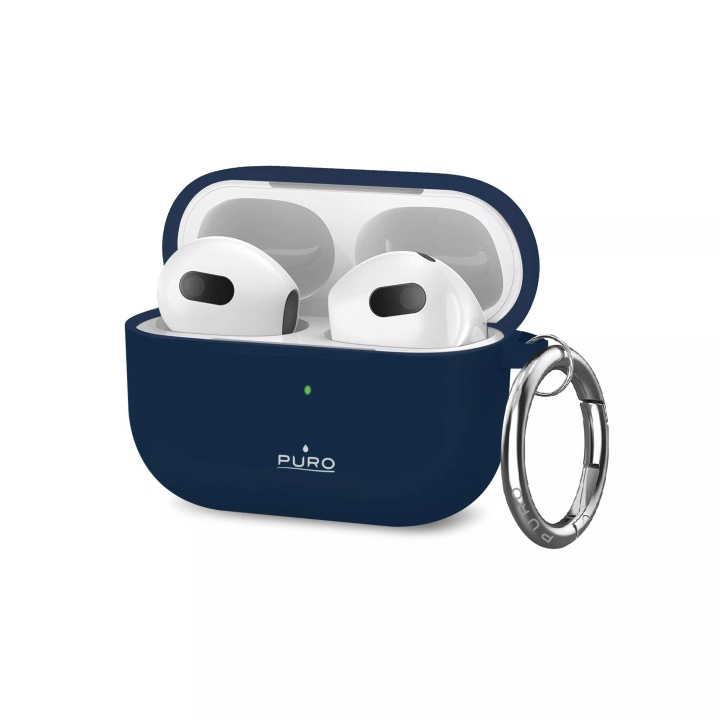 Puro Apple AirPods 3 Icon Case w/hook, Blue in the group HOME ELECTRONICS / Audio & Picture / Headphones & Accessories / Accessories at TP E-commerce Nordic AB (C60739)