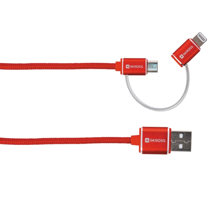 SKROSS RED 2in1 Charge\'n Sync Micro USB & Lightning Cable in the group SMARTPHONE & TABLETS / Chargers & Cables / Cables / Cables Lightning at TP E-commerce Nordic AB (C60750)
