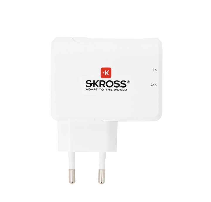 SKROSS Euro USB Charger, 2-Port, 3,4A in the group HOME, HOUSEHOLD & GARDEN / Electricity & Lighting / Travel adapters at TP E-commerce Nordic AB (C60755)