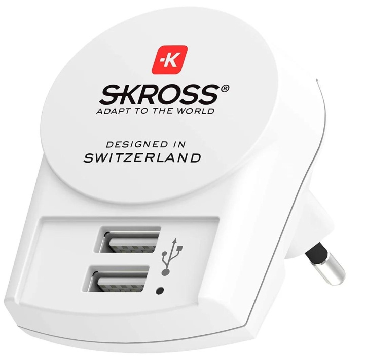 SKROSS Euro USB Charger - 2xType A - BULK in the group HOME, HOUSEHOLD & GARDEN / Electricity & Lighting / Travel adapters at TP E-commerce Nordic AB (C60772)