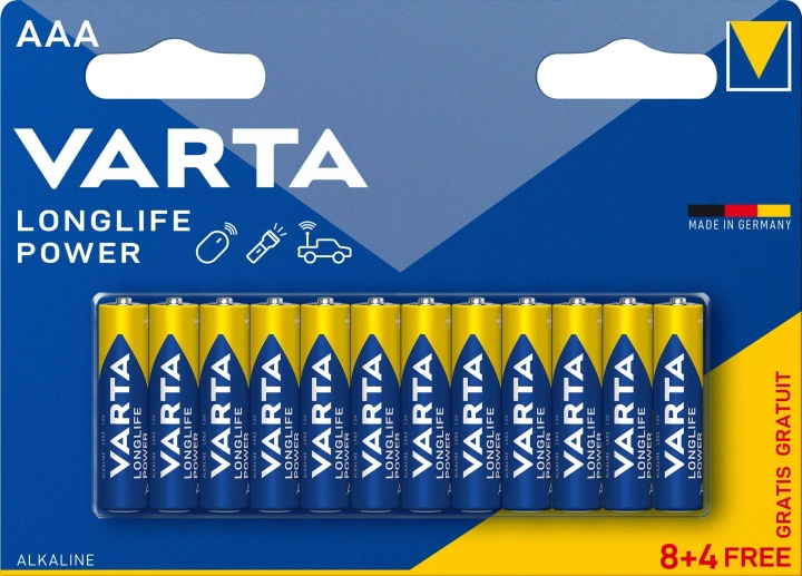 Varta Longlife Power AAA 12 Pack (8+4) (B) in the group HOME ELECTRONICS / Batteries & Chargers / Batteries / AAA at TP E-commerce Nordic AB (C60777)