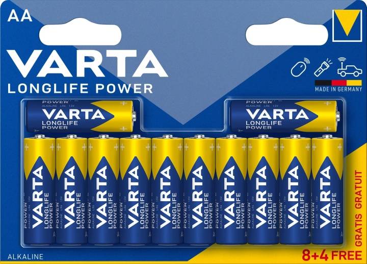 Varta Longlife Power AA 12 Pack (8+4) (B) in the group HOME ELECTRONICS / Batteries & Chargers / Batteries / AA at TP E-commerce Nordic AB (C60780)
