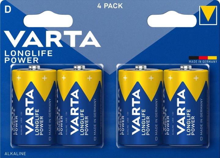 Varta Longlife Power D 4 Pack in the group HOME ELECTRONICS / Batteries & Chargers / Batteries / Other at TP E-commerce Nordic AB (C60782)