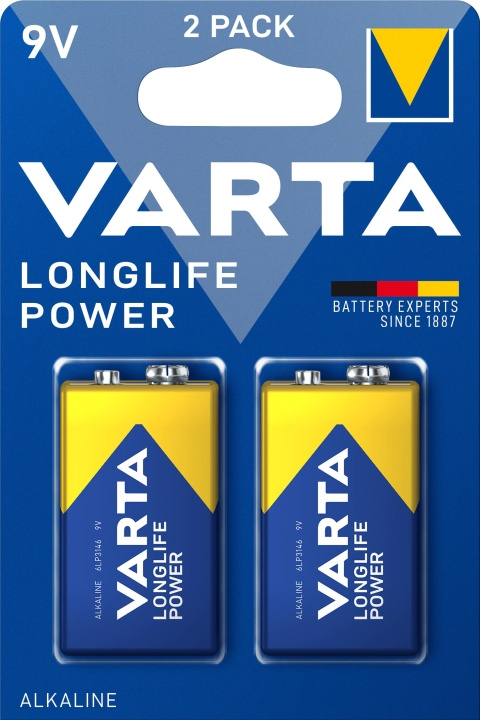 Varta Longlife Power 9V 2 Pack (B) in the group HOME ELECTRONICS / Batteries & Chargers / Batteries / 9V at TP E-commerce Nordic AB (C60783)