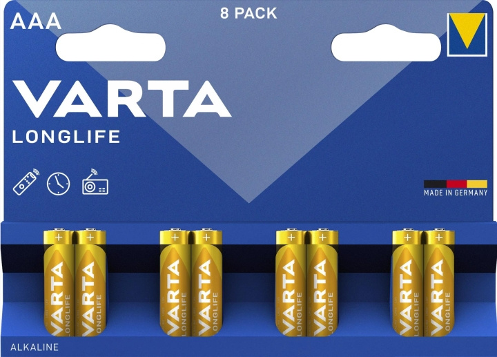 Varta Longlife AAA 8 Pack in the group HOME ELECTRONICS / Batteries & Chargers / Batteries / AAA at TP E-commerce Nordic AB (C60784)