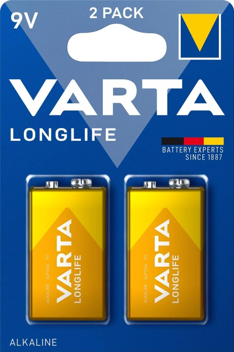 Varta Longlife 9V 2 Pack (B) in the group HOME ELECTRONICS / Batteries & Chargers / Batteries / 9V at TP E-commerce Nordic AB (C60788)