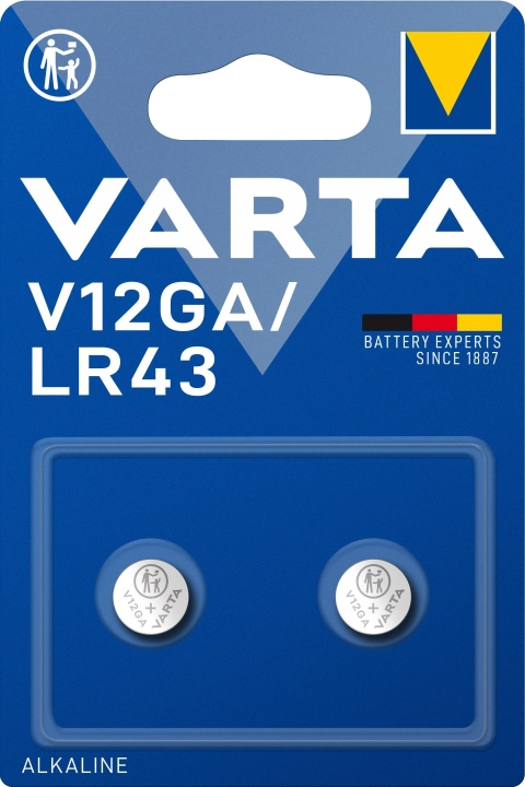 Varta V12GA/LR43 Alkaline 2 Pack in the group HOME ELECTRONICS / Batteries & Chargers / Batteries / Button cell at TP E-commerce Nordic AB (C60802)