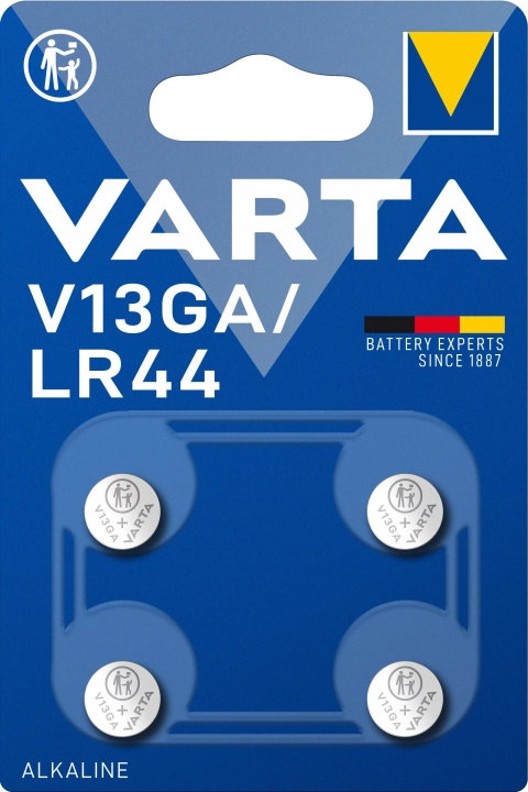 Varta V13GA/LR44 Alkaline 4 Pack in the group HOME ELECTRONICS / Batteries & Chargers / Batteries / Button cell at TP E-commerce Nordic AB (C60803)