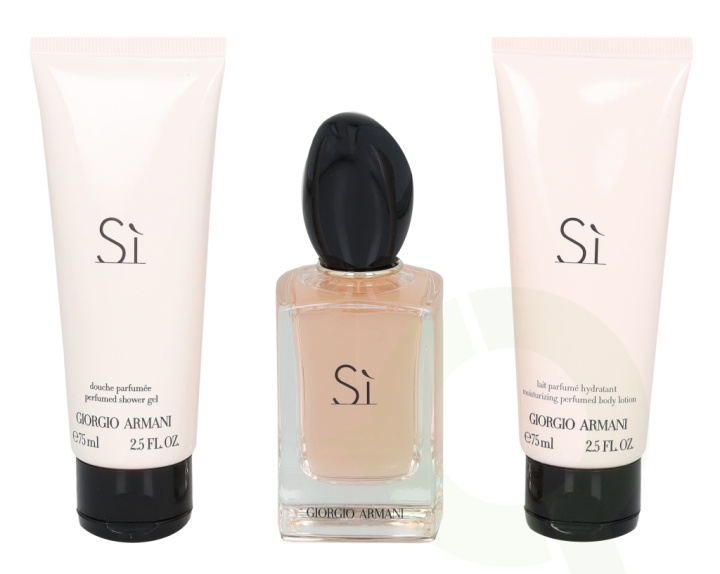 Armani Si Giftset 200 ml Edp Spray 50ml/Showergel 75ml/Body Lotion 75ml in the group BEAUTY & HEALTH / Gift sets / Gift sets for her at TP E-commerce Nordic AB (C61147)
