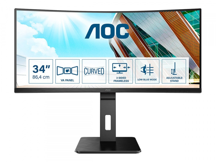 AOC CU34P2A 34 3440 x 1440 (UltraWide) HDMI DisplayPort 100Hz in the group COMPUTERS & PERIPHERALS / Computer monitor / Computer monitors at TP E-commerce Nordic AB (C61342)