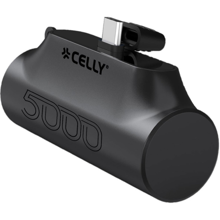 Celly PBC5000 Kompakt PowerBank med USB-C-kontakt 5000mAh Svart in the group SMARTPHONE & TABLETS / Chargers & Cables / Powerbanks at TP E-commerce Nordic AB (C61385)