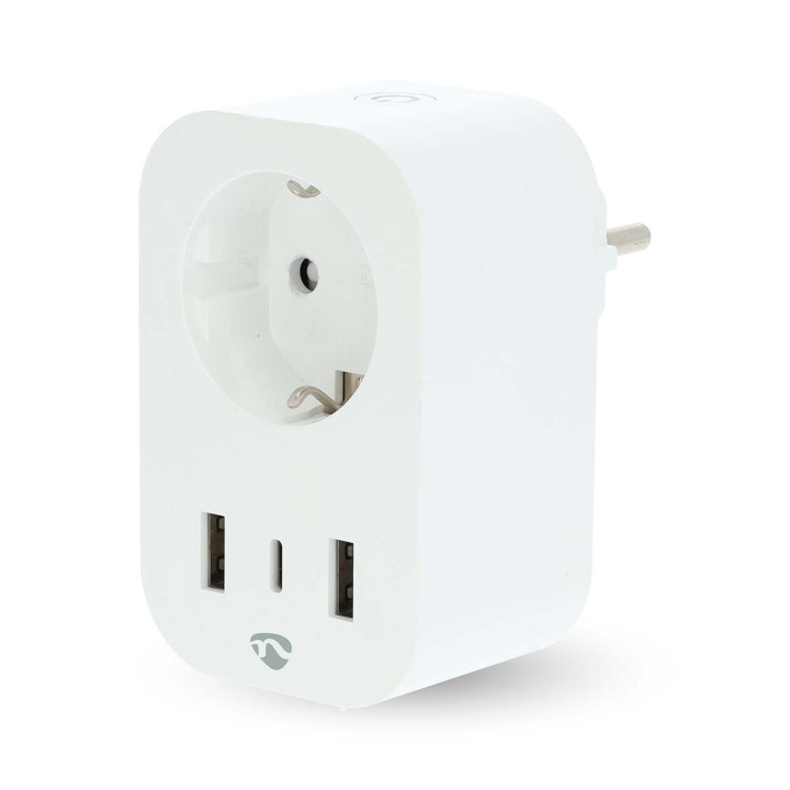 Nedis SmartLife Smart Plug | Wi-Fi | IP21 | Power meter | 3680 W | Type F (CEE 7/7) / 1x USB-C™ / 2x USB | 0 - 55 °C | Android™ / IOS | White | 1 pcs in the group HOME, HOUSEHOLD & GARDEN / Smart home / Smart plugs at TP E-commerce Nordic AB (C61441)