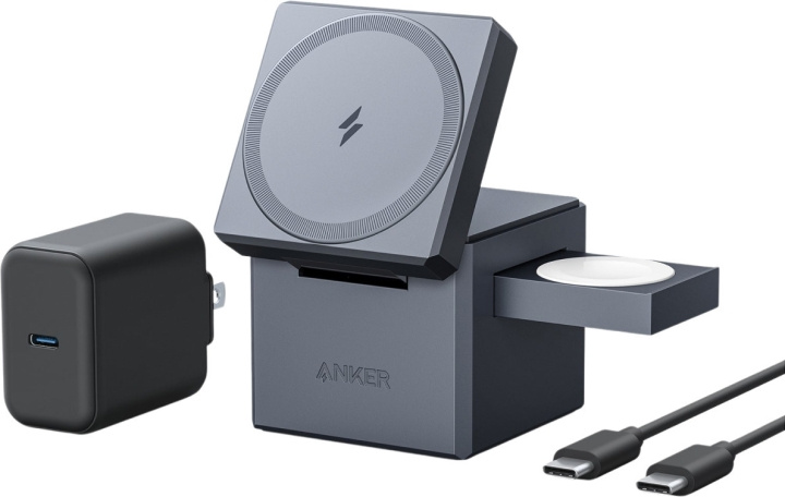 Anker 3-i-1 Cube med MagSafe trådlös laddningsplatta in the group SMARTPHONE & TABLETS / Chargers & Cables / Wireless Qi chargers at TP E-commerce Nordic AB (C61628)