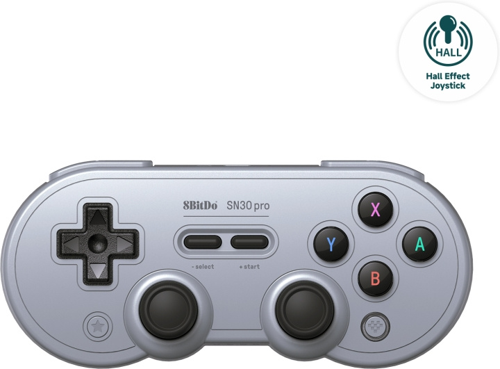 8BitDo SN30 Pro - Hall Edition trådlös spelkontroll, Grå, Switch / PC / Android in the group HOME ELECTRONICS / Game consoles & Accessories / Nintendo Switch / Accessories at TP E-commerce Nordic AB (C61645)