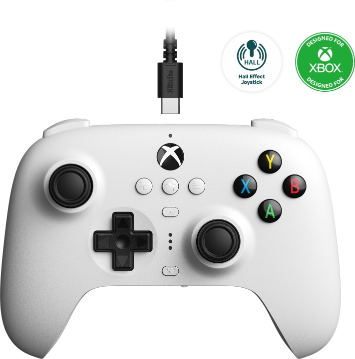 8BitDo Ultimate Wired Controller - Hall Edition trådlös spelkontroll, vit, Xbox / PC in the group HOME ELECTRONICS / Game consoles & Accessories / Xbox Series X at TP E-commerce Nordic AB (C61646)