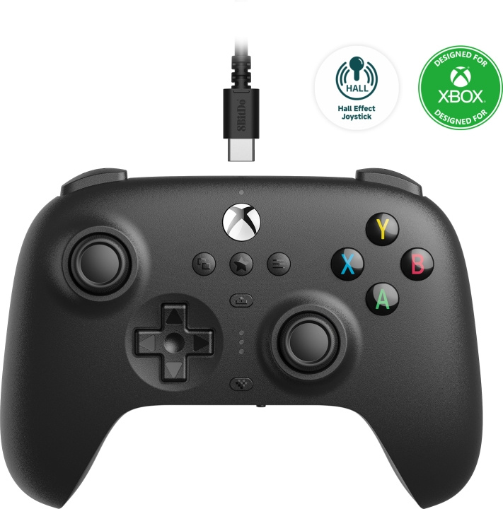 8BitDo Ultimate Wired Controller - Hall Edition trådlös spelkontroll, svart, Xbox / PC in the group HOME ELECTRONICS / Game consoles & Accessories / Xbox Series X at TP E-commerce Nordic AB (C61647)