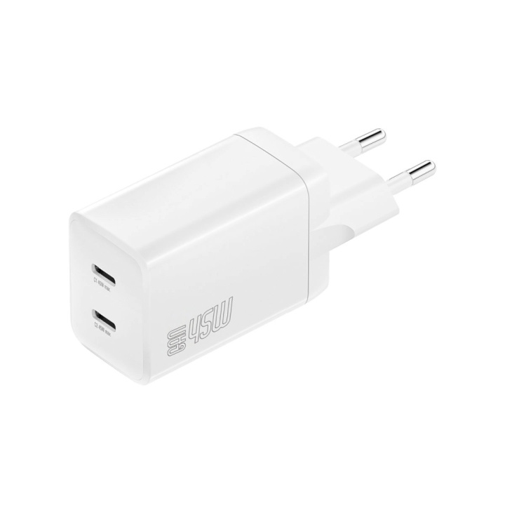 4smarts Wall Charger PDPlug Dual 45W GaN 2C white in the group HOME, HOUSEHOLD & GARDEN / Electricity & Lighting / Power adapters at TP E-commerce Nordic AB (C61964)