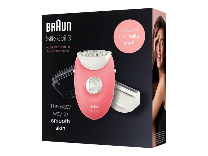 Braun White/flamingo pink Epilator 3-440 in the group BEAUTY & HEALTH / Hair & Styling / Hair removal / Epliators at TP E-commerce Nordic AB (C62007)