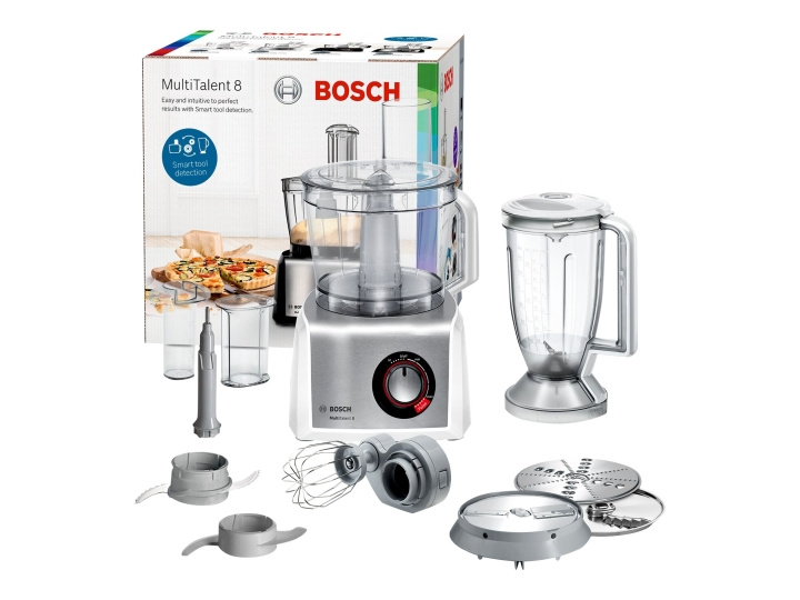 Bosch MultiTalent 8 MC812S814 Köksmaskin 3,9 liter Borstat rostfritt stål/vit in the group HOME, HOUSEHOLD & GARDEN / Household appliances / Food processor & Kitchen appliances / Mixer & Blenders at TP E-commerce Nordic AB (C62039)