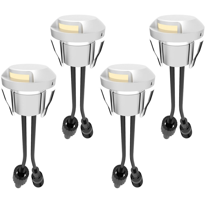 Llitt Allan Steplight kit 4-pack inkl strömadapter 12V 3000K 5lm IP67 in the group HOME, HOUSEHOLD & GARDEN / Electricity & Lighting / Outdoor lighting / Garden lighting at TP E-commerce Nordic AB (C62126)