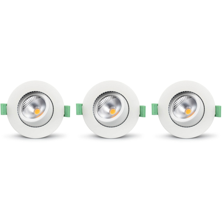 Llitt Lisa Dimbar Infälld downlight 3000K 600lm IP65 3-pack Vit in the group HOME ELECTRONICS / Lighting / Ceiling lights at TP E-commerce Nordic AB (C62143)