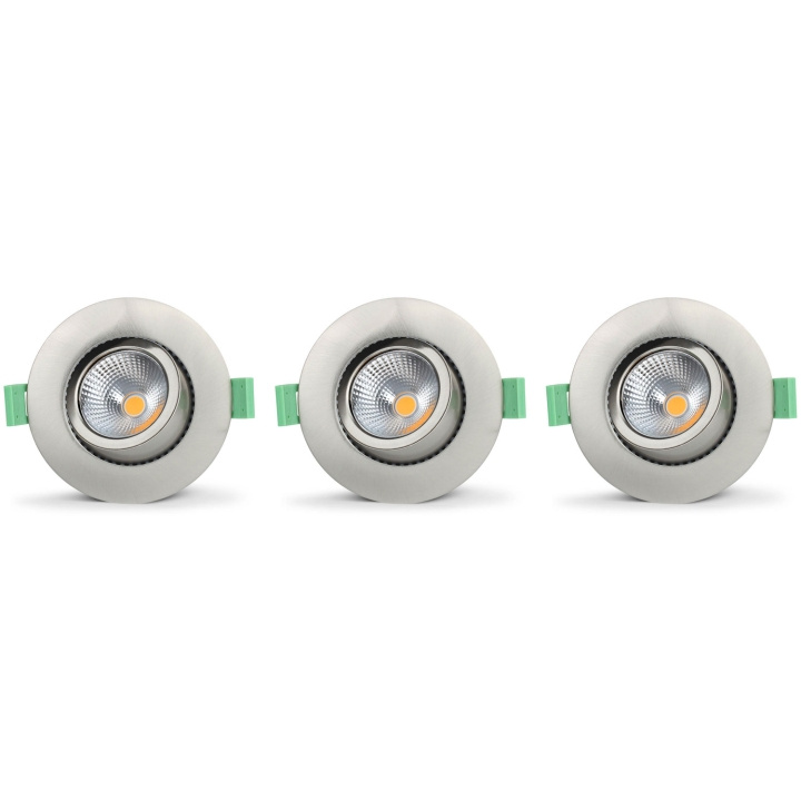 Llitt Lisa Dimbar Infälld downlight 3000K 600lm IP65 3-pack Borstad stål in the group HOME ELECTRONICS / Lighting / Ceiling lights at TP E-commerce Nordic AB (C62145)