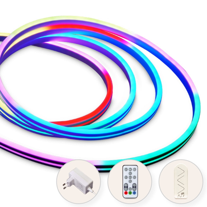 <p><strong>Alexandra LEDstrip KIT RGBIC NEON SMART 2 meters</strong><br /><br />Here you have all the possibilities to control your light in a simple way. With this smart LEDstrip you can get everything from a warm white, cold white, colored, pulsating, r in the group HOME, HOUSEHOLD & GARDEN / Smart home / Smart Lights at TP E-commerce Nordic AB (C62169)