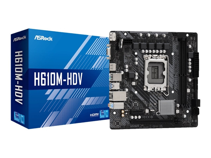 ASRock H610M-HDV Micro-ATX LGA1700 Intel H610 in the group COMPUTERS & PERIPHERALS / Computer components / Motherboard at TP E-commerce Nordic AB (C62495)